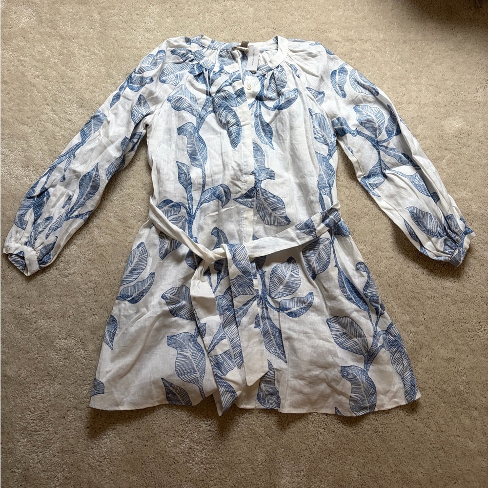 Banana Republic Blue and White Midi Dress